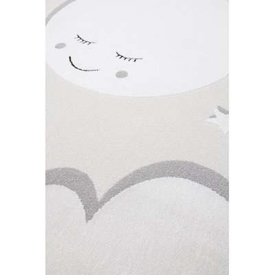 Tapis crème en polyester tissé à la machine 4 pi 4 po x 6 pi 3 po Quesenberry
