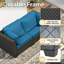 𝗡𝗼-𝗔𝘀𝘀𝗲𝗺𝗯𝗹𝘆 𝗖𝗵𝗮𝗶𝗿𝘀, Ensemble de conversation modulaire d'extérieur en osier pour 8 personnes avec conversation et coussins-1716500166-1716500186-1718641849