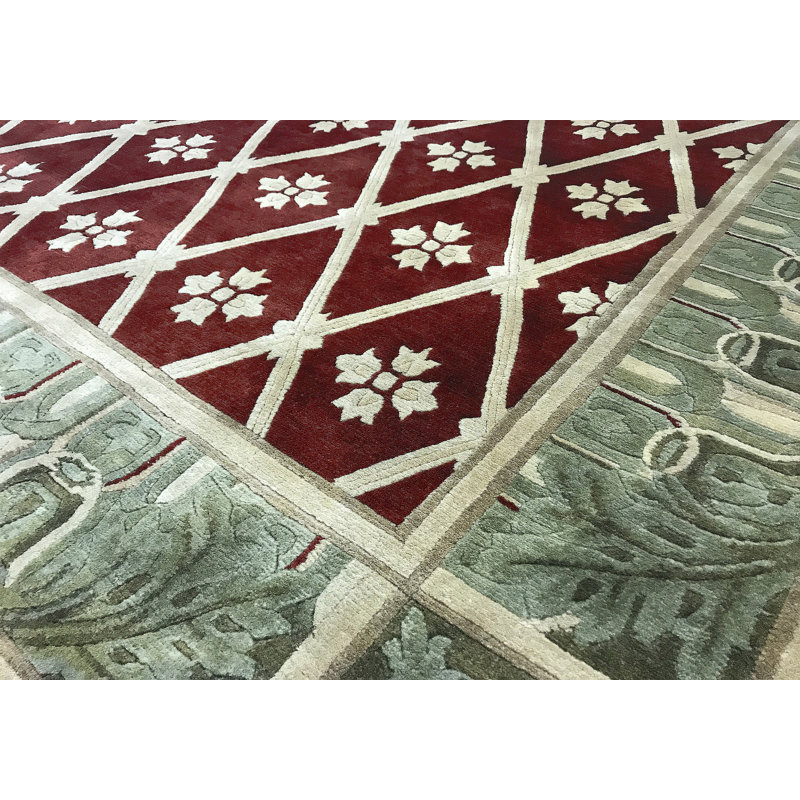 Hand-Knotted High-Quality Rust Area Rug