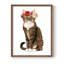 «Flower Crown Cats II», reproduction encadrée - bois massif-369122833-369122859