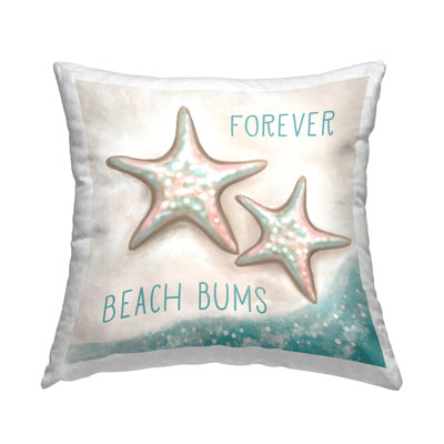 Forever Beach Bums Starfish Duo Printed Throw Pillow Design By Elizabeth Tyndall -  Stupell Industries, plb-650_sqw_18x18
