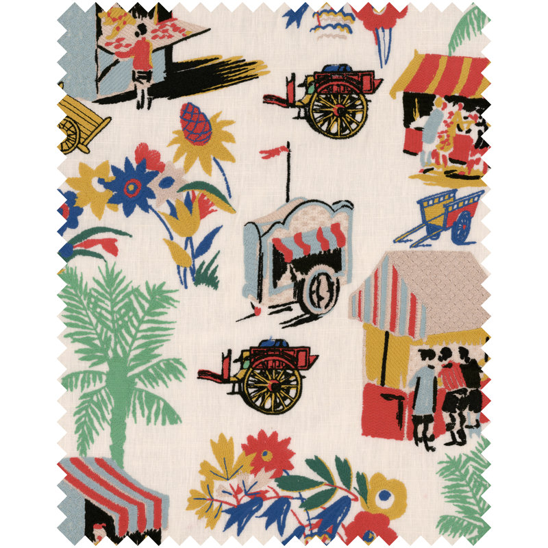 CARRETTO DEL CIBO Taupe Embroidered Fabric