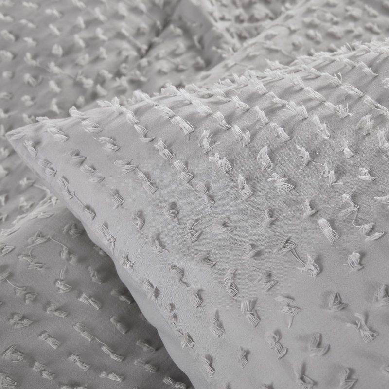 Ensemble d'édredon en coton 3 pièces gris