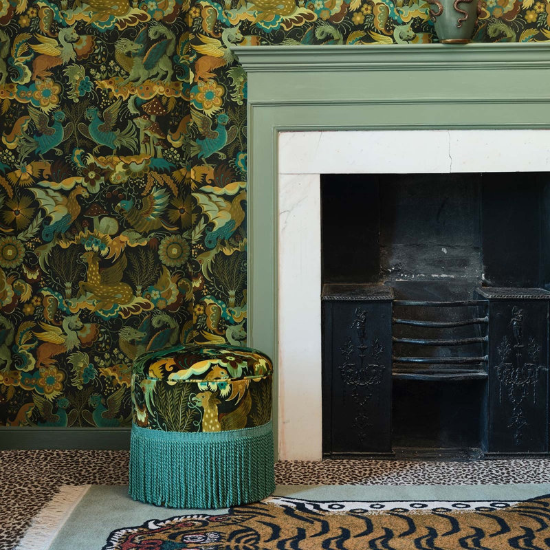 Phantasia 9.84" L x 70.87" W Wallpaper Roll, Emerald Green
