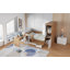 Lit plateforme double en bois avec 6 tiroirs, tablettes et coiffeuse-1942417989
