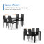 Ensemble de table de salle à manger moderne en verre noir avec chaises en similicuir pour des cuisines élégantes et des rassemblements confortables