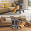 Poussette robuste pour grands chiens pesant jusqu'à 90 lb, 2 poussettes pour animaux avec cabine ventilée, conception pliable, pour chiens de taille moyenne et grande, gris-119450830