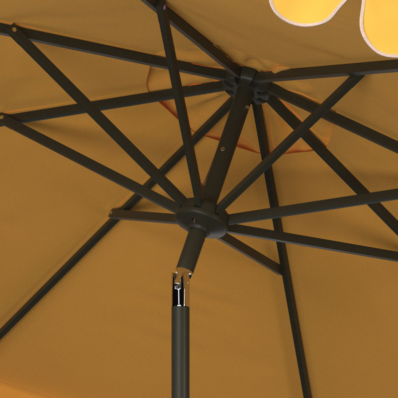 Parasol de plage 11 pi Teo, Jaune / blanc