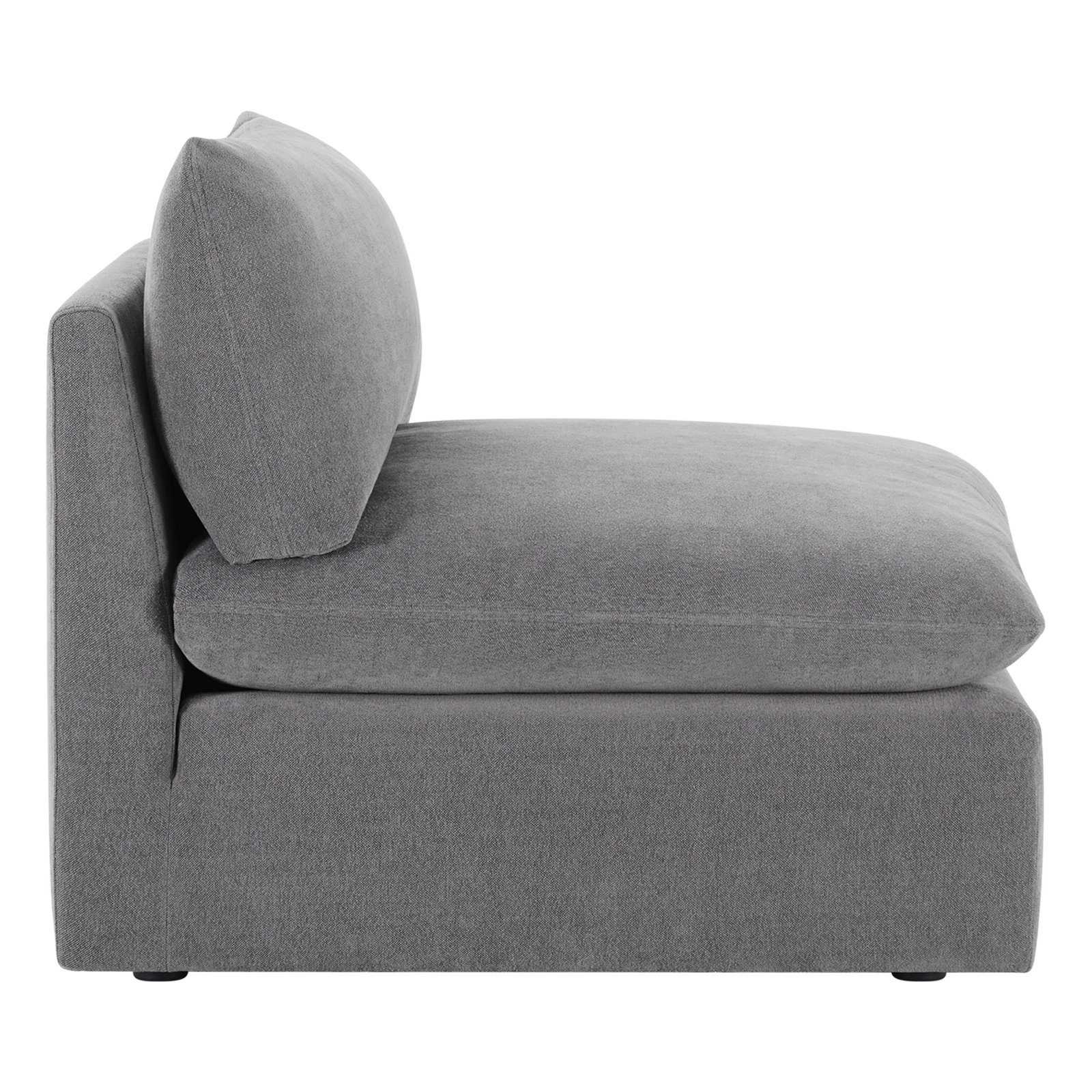 Annabella Armless Accent Chair, Elite Pewter Textured Performance Chenille