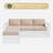 7-pcs Patio Cushion Cover Replacements – 4" Thick Water-repellent For 4-seat Sectional Sofa-211940386