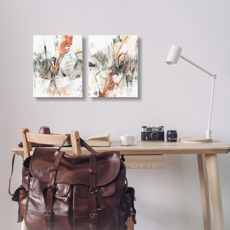 «Chaotic Scribbles Abstracts 2 PC Canvas Wall Art Set» par June Erica Vess, H 20 po x l 16 po
