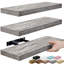Sorbus 16" Long Floating Shelves with Invisible Mounting - Set of 3, Grey-1142414417