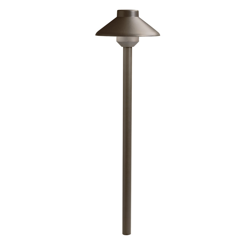 Éclairage de sentier à DEL 1 lumière Chil, H 22,5 po x l 6,25 po x P 6,25 po, Bronze architectural texturé, 3000 K