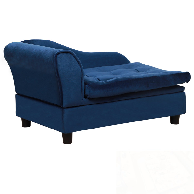 Lit pour chien avec rangement caché, Bleu