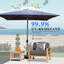 Parasol de patio rectangulaire avec manivelle Li-2070673004