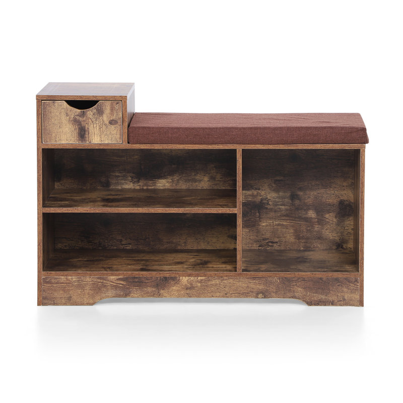 Polyester Blend Upholstered Storage Bench, null