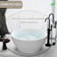 Baignoire de trempage de 52,7 pouces, ovale, autoportante, surface solide, surface blanc mat