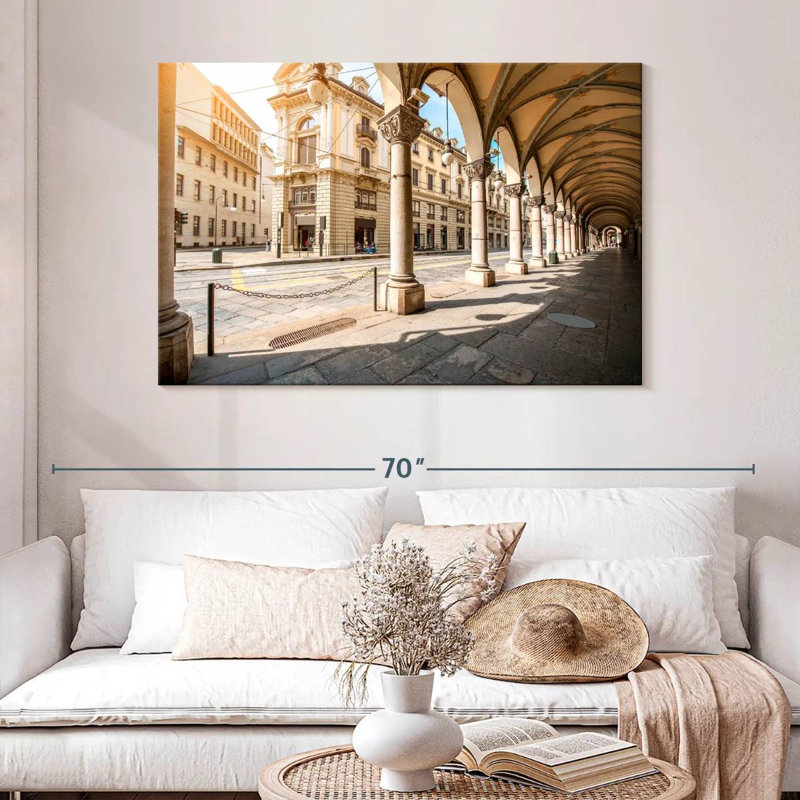 Rue centrale à Turin, H 32 po x l 48 po