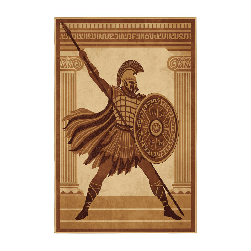 Tapis moelleux moelleux de style Spartan Warrior, 5 x 8