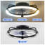 Ventilateur de plafond 20 po à DEL moderne noir-1462903134