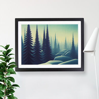 Pine Tree Forest at Winter 1 Piece Single Picture Frame Wall Art