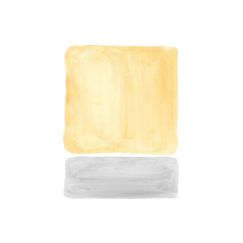 Yellow And Grey Watercolour Shapes - Painting on Canvas, 101.6cm H x 66.04cm W x 1.91cm D, Wrapped Canvas