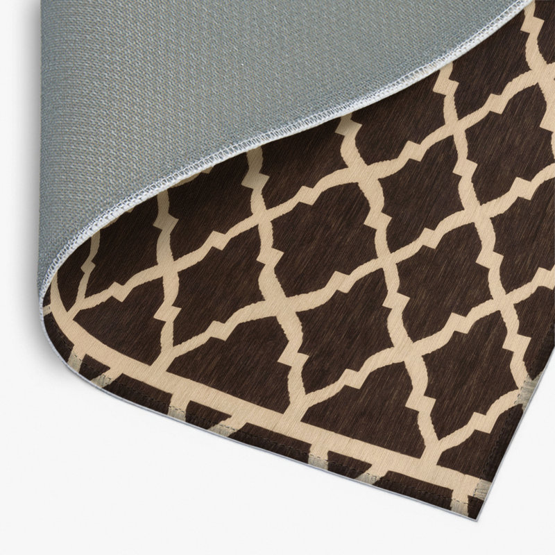Tapis noir intérieur et extérieur Trellis, Rectangle 4pi x 6 pi