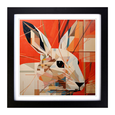Rabbit Constructivism No.2 - Single Picture Frame Print on Wood