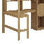 Lit mezzanine simple en bois: bureau intégré, DEL, tablettes de rangement, armoires et escalier-1623757530