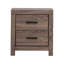 Table de chevet 2 tiroirs en chêne avec panneau de particules brun et plateau en bois d'ingénierie