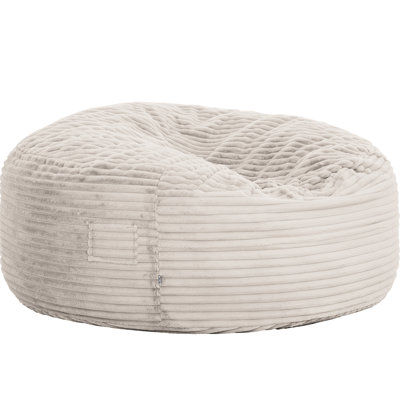 Fauteuil à billes rond classique en velours côtelé classique et traditionnel de 5 pieds rempli de mousse à mémoire de forme