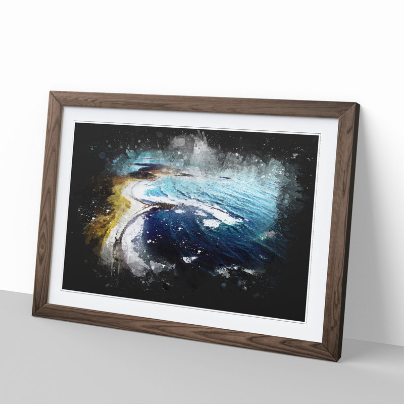 Tor Bay Seascape in Canada - Picture Frame Graphic Art, Walnut, 27cm H x 36cm W x 2cm D