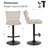 Modern Upholstered Adjustable Height Swivel Full Back Metal Base Bar Stool-585337184