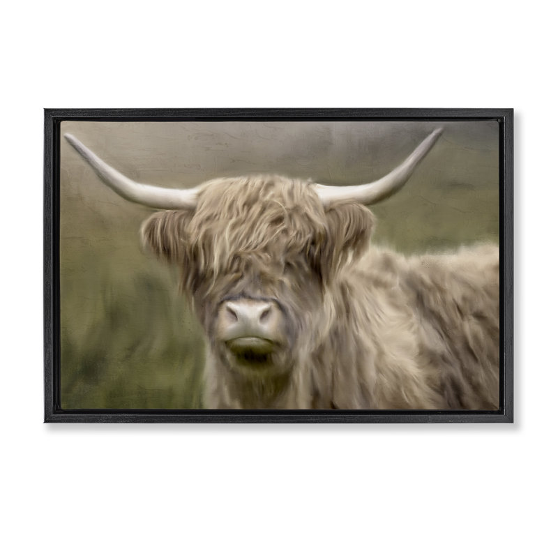 «Highland Dreams», art mural sur toile flottante, H 17 po x l 25 po, Cadre flottant noir de jais