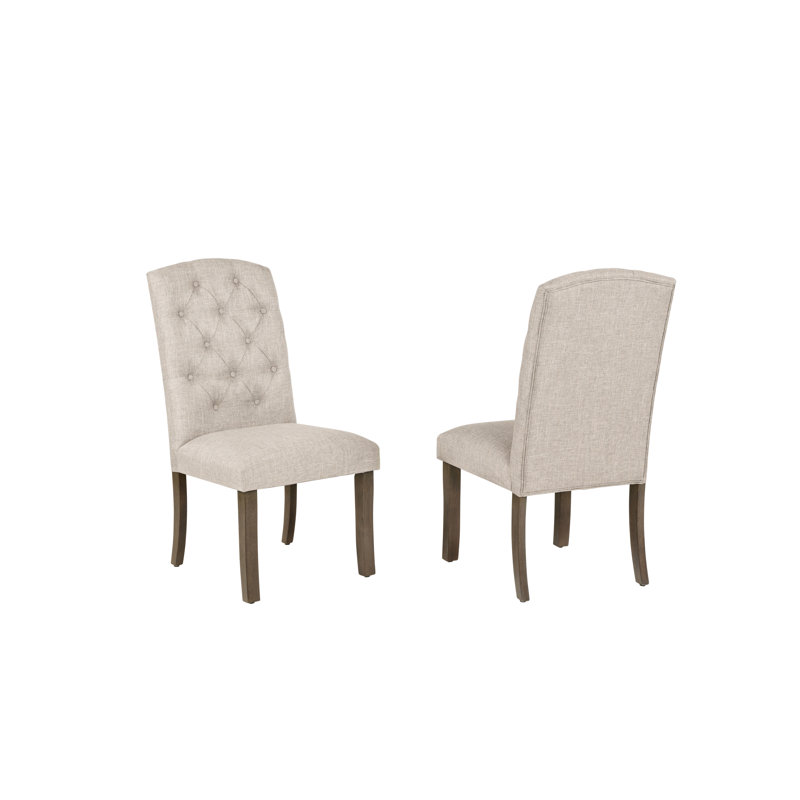 Ensemble de salle à manger de style traditionnel avec chaises d'appoint capitonnées, 5, Beige