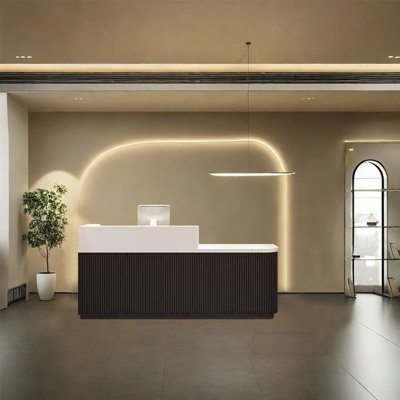 Rectangular Modern Front Desk, Standing Reception Desk Podium