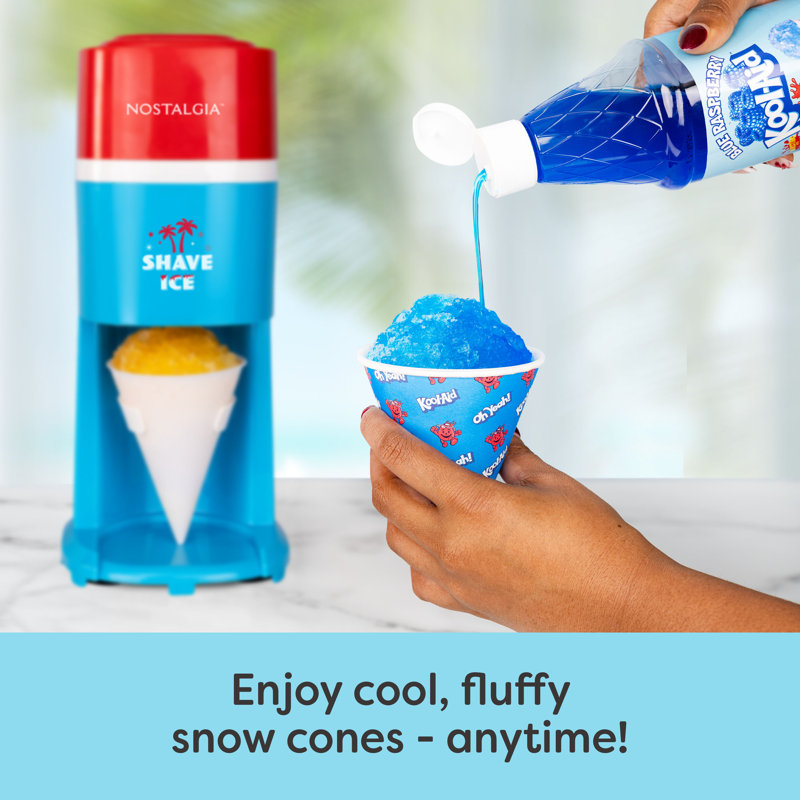 Nostalgia Shave Ice and Snow Cone Machine, Blue and Red