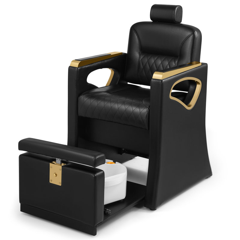 Fauteuil de pédicure spa avec baignoire à pieds amovible, fauteuil de salon inclinable pour Nail Tech réglable