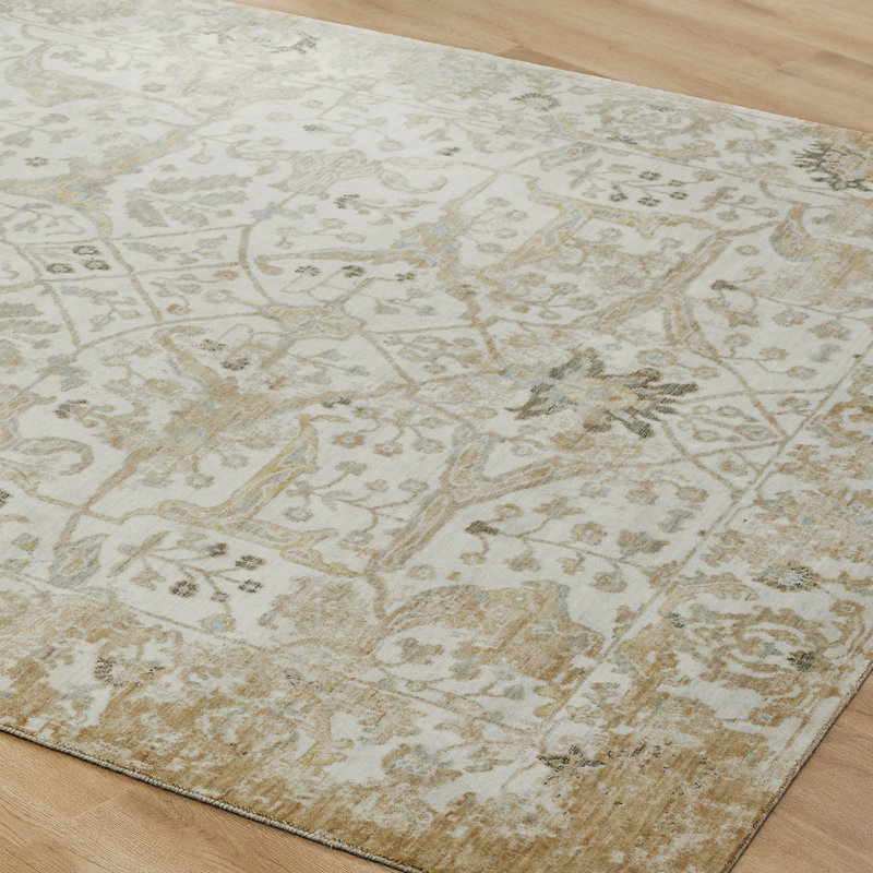 Wool Area Rug, Rectangle 12' x 15', Gold/Ivory