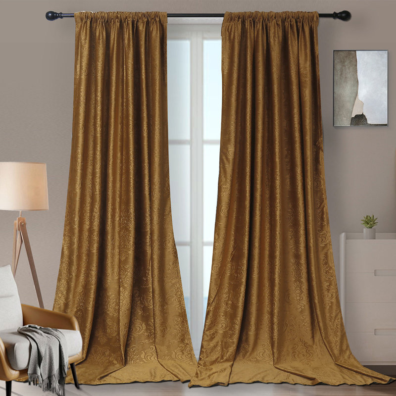 Jekhi Velvet Blackout Pair, 52" W x 102" L, Tuscany Green