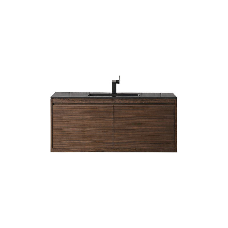 Mantova 47.25'' W Single Vanity, Charcoal Black, Glossy White