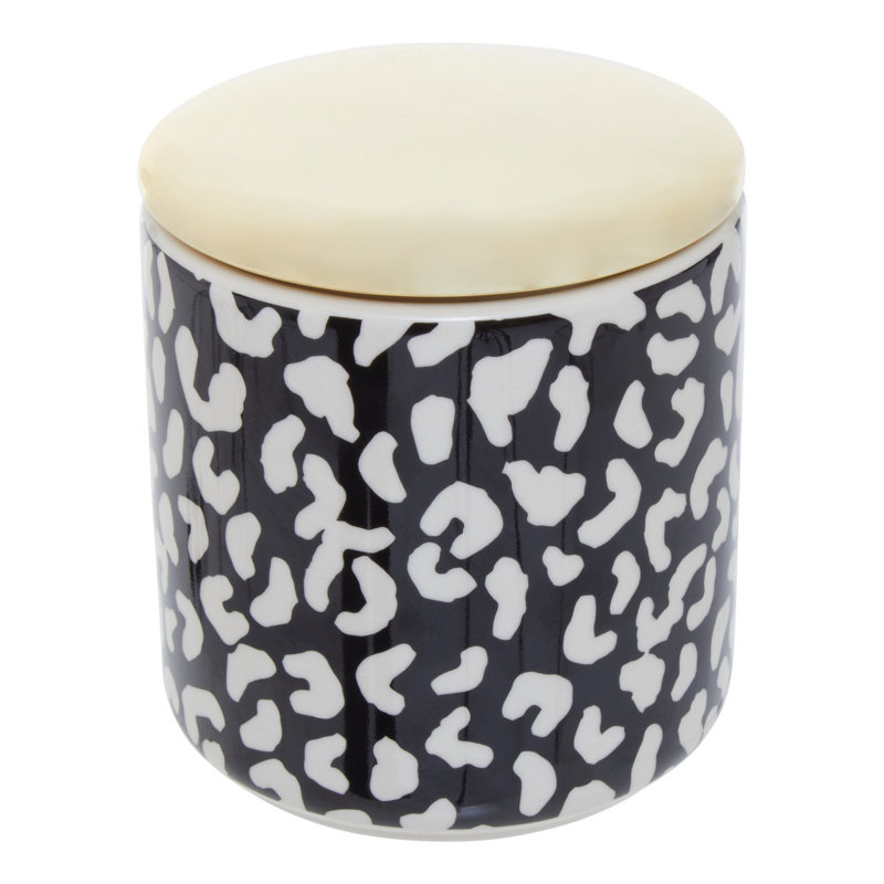 London Leo Stoneware Jar, 13cm H x 11cm W x 11cm D