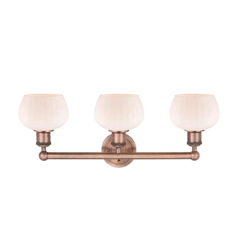 Noille 3 - Light Dimmable Vanity Light, Matte White, Antique Copper