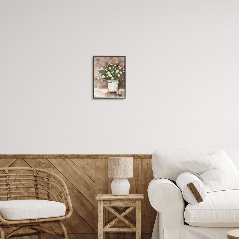 «Stupell Industries Daisies in Country Bucket», art mural sur toile par JJ Design House LLC, H 14 po x l 11 po x P 1,5 po