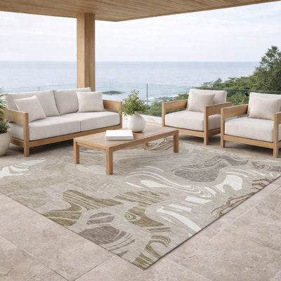 Tapis abstrait lavable à la machine intérieur / extérieur ACN2852