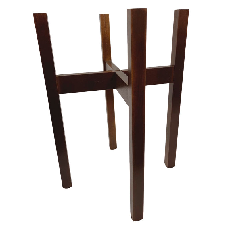 Support pour plante en bois massif Iftikhar, H 20 po x L 16 po x P 16 po, Brun