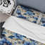 Fleurs bleues et blanches Harmony I - Ensemble de housse de couette floral - Polyester microfibre-284458990