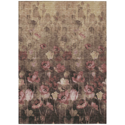 HomeRoots 8' X 10' Floral Washable Indoor Outdoor Area Rug