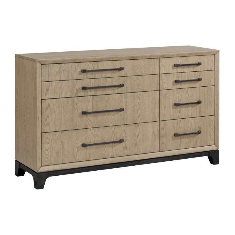 Commode 8 tiroirs caramel et cacao