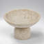 Coupe à fruits ronde sur piédestal en marbre crème, 18 x 18 x 10 cm, qualité supérieure pour une présentation élégante et une décoration polyvalente